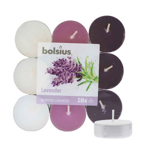 Bolsius Scented Tealights Lavender 4h lumânare de ceai 18 buc